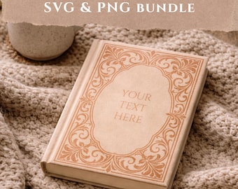 Baroque Book Cover SVG – Customizable Bookbinding Design (Digital Download)