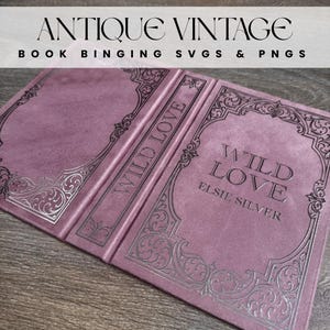 Antique Vintage Book Binding SVG Files – Classic Cover & Spine Designs (SVG, PNG Bundle)