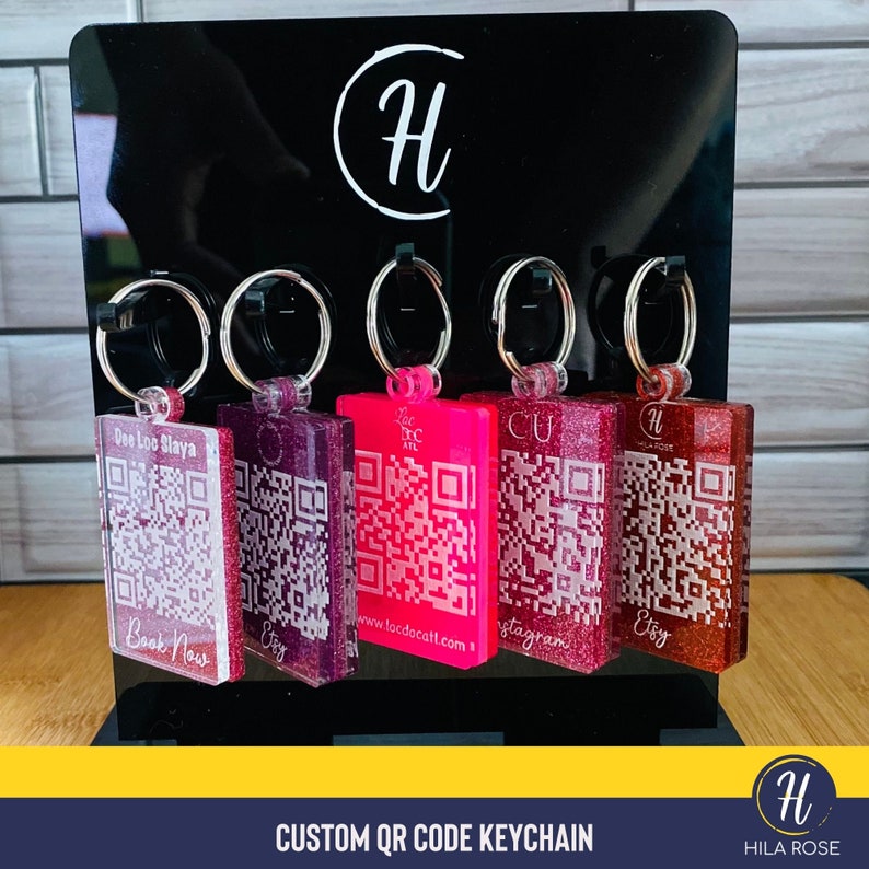 Custom QR Code Keychain I Digital Business Card I Small Etsy