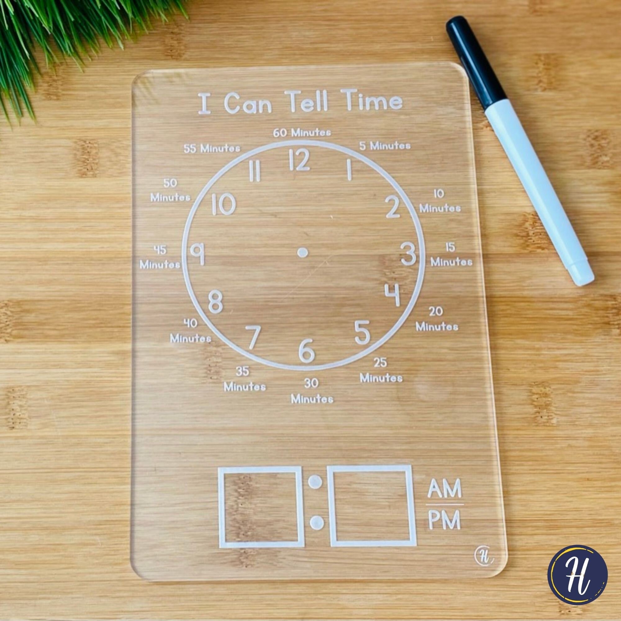 Reusable Acrylic Dry Erase Clock Tracing BoardPersonalized Etsy