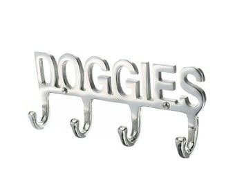 Dog Wall Hook in Polished Aluminium