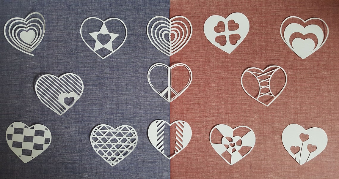 28 Hearts Set SVG Cut File for Cricut of Cameo - Etsy