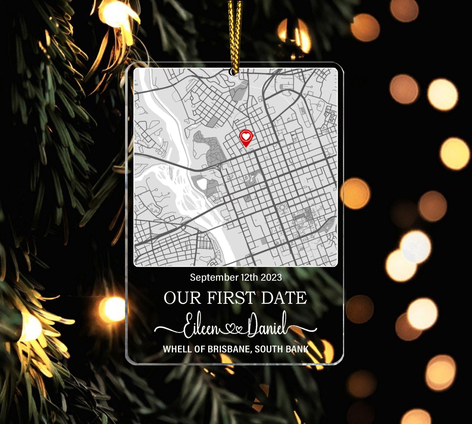 Personalised First Date Map, Our First Date Plaque, First Date