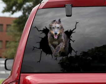 car decoration Funny decal,Cute Irish Wolfhounds sticker,Vinyl decal dog decal 