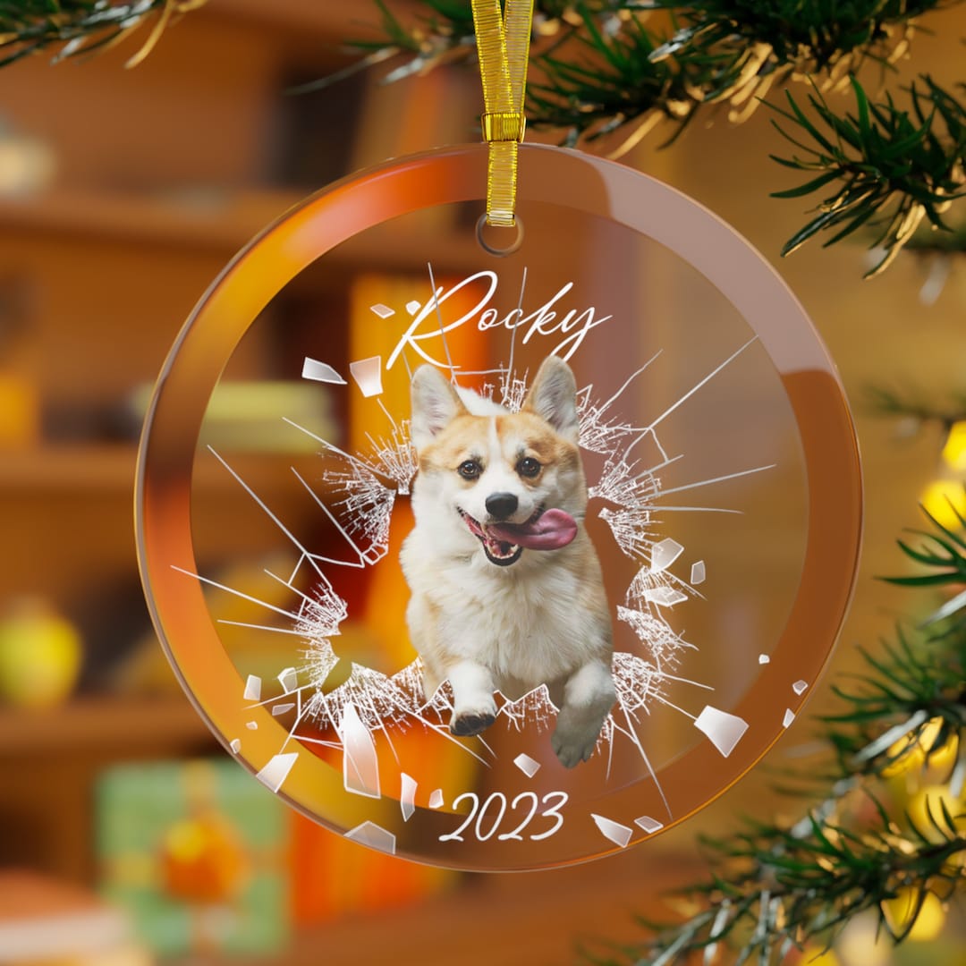 NEW Personalized Pet Ornament Custom Dog Christmas Glass - Etsy