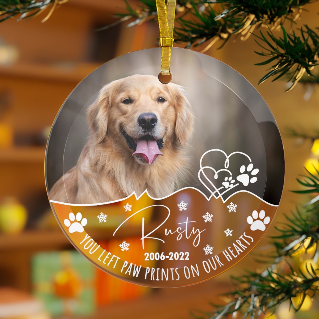 Personalized Pet Memorial Photo Ornament Dog Memorial - Etsy
