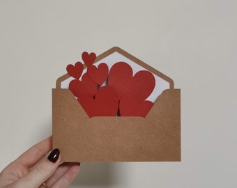 Heart Envelope Card | 3D Papercut SVG Card Cut File | Cricut DIY