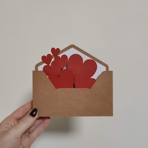 Heart Envelope Card | 3D Papercut SVG Card Cut File | Cricut DIY
