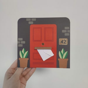 Neue Haustürkarte | 3D Papercut SVG-Kartenschnittdatei | Cricut DIY