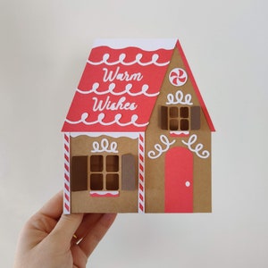 Gingerbread House Card / 3D Papercut SVG Card Cut File / Cricut DIY