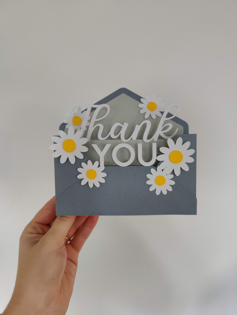 Thank You Box Card 3D Papercut SVG Card Cut File Cricut Etsy