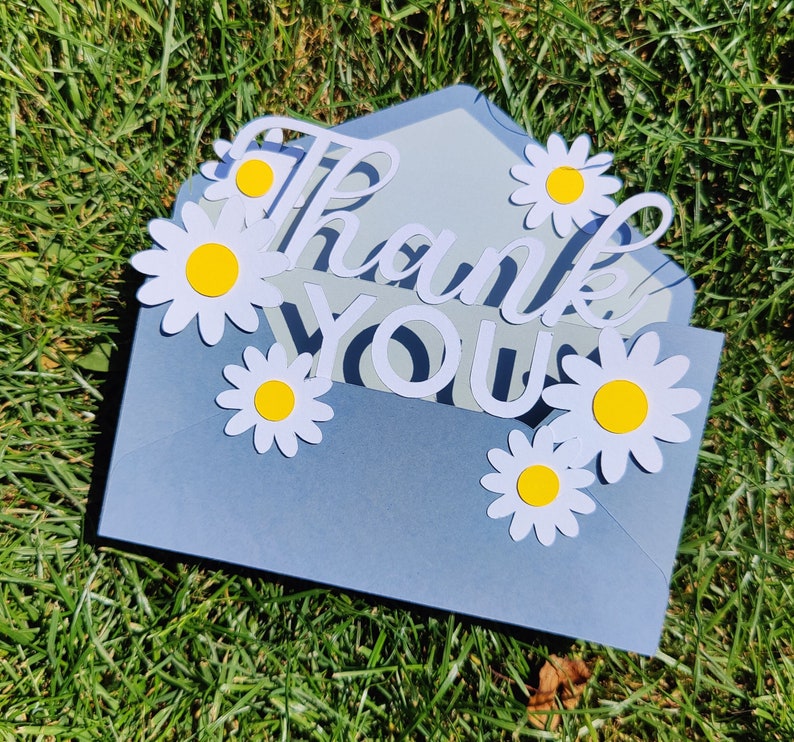 Thank You Box Card 3D Papercut SVG Card Cut File Cricut Etsy