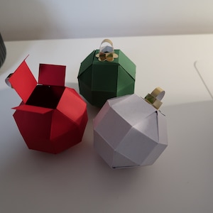 Caja de adornos navideños | Archivo de corte SVG de corte de papel 3D ? bricolaje