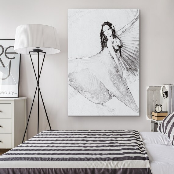 Living room wall art black and white art minimalist wall | Etsy