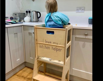 Kitchen helper Double Toddler tower Kids helper tower, Kids tower, Kids holdable  tower helper, Kids stool, Montessori furniture NATURAL