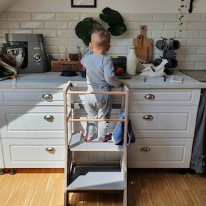 Échelle de cuisine, étagère pour tout-petits Tabouret réglable pour tout-petits, escabeau pour enfant, échafaudage de cuisine Montessori, tour réglable, meubles Montessori, image 7