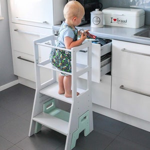 Kids tower colors learning step stool montessori furniture helper tower folding height adjustable toddler learning step stool