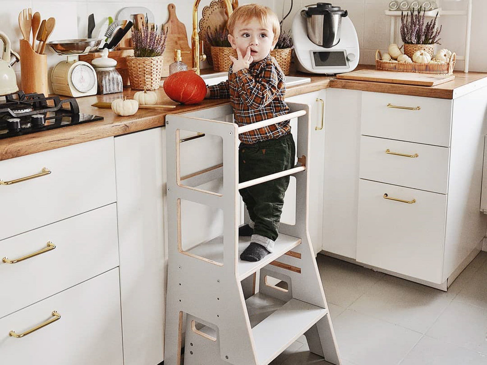 Montessori Helper Stool for Toddlers Learning Stoolkitchen Etsy