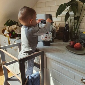 Échelle de cuisine, étagère pour tout-petits Tabouret réglable pour tout-petits, escabeau pour enfant, échafaudage de cuisine Montessori, tour réglable, meubles Montessori, image 8