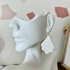 Handmade Wedding Clay Earrings | Bridal Jewelry for the Bride | Polymer Clay Earrings | Unique and Personalized Wedding Gift