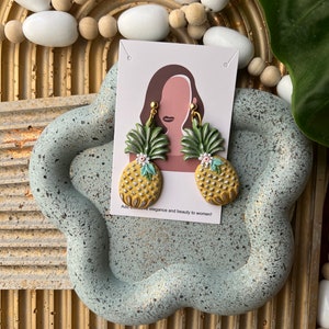 Pineapple Clay Dangle Earrings