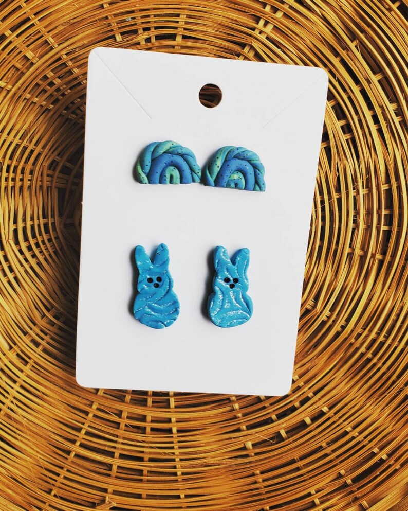 Handmade Easter polymer clay stud earrings