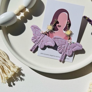 Butterfly&#39;s clay dangle earrings,classy earrings, butterfly  studs