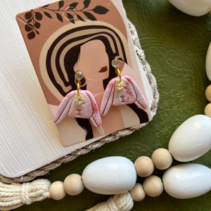 Unique handmade bunny-shaped clay earrings-rabbit earring - Cute Rabbit-shaped Polymer Clay Jewelry for Women