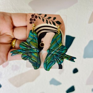 Green Butterfly&#39;s clay dangle earrings,classy earrings, butterfly  studs