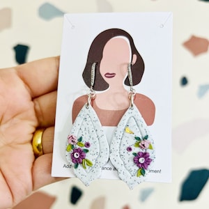 Handmade Floral Polymer Clay Earrings: Garden Statement Jewelry