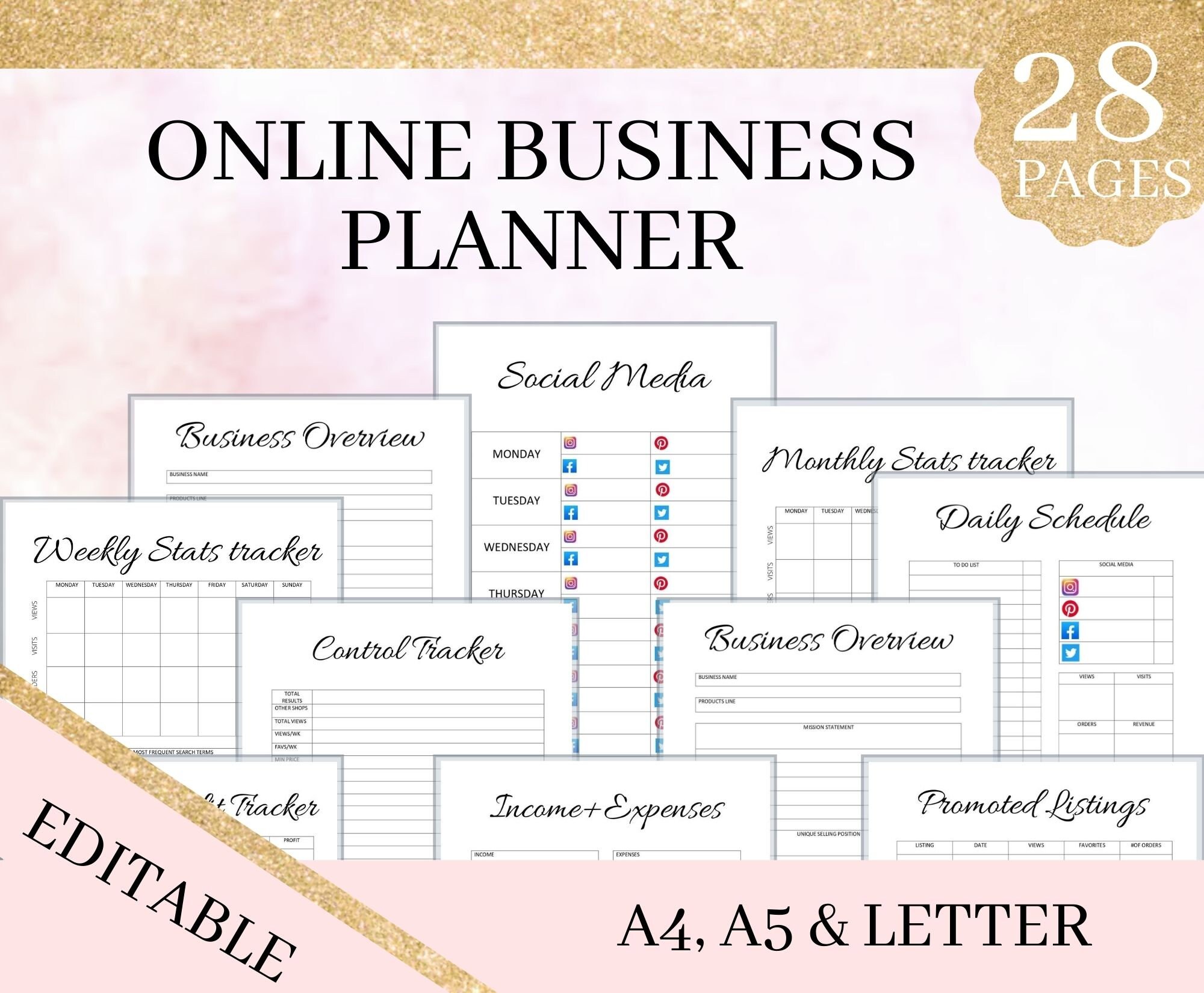 Etsy Business Planner small business printable Etsy Seller Etsy