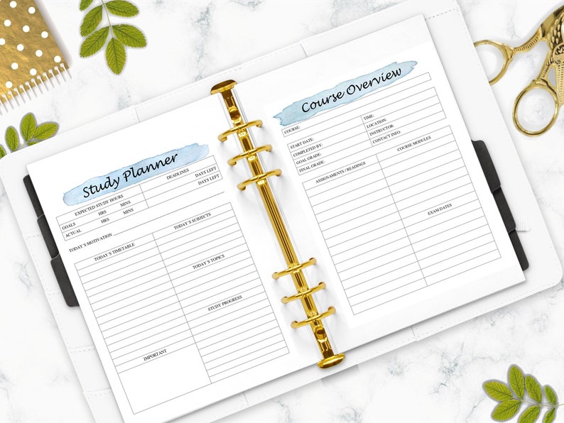 Student Planner Printable, Student Planner, Study Planner, Academic