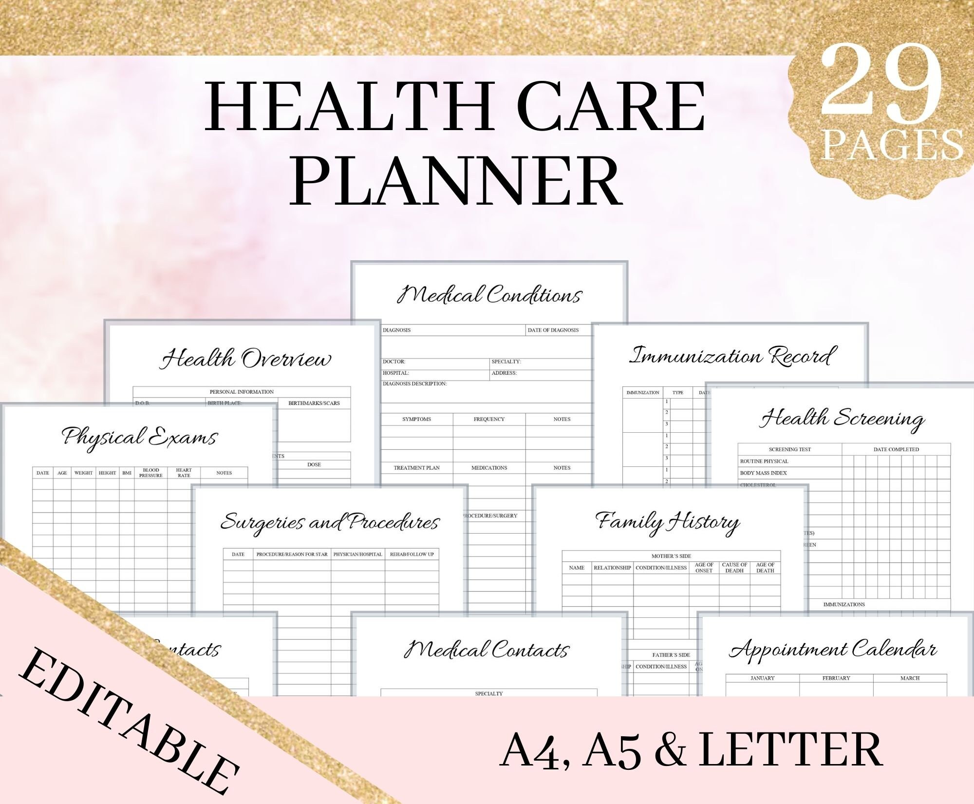 Health Care Planner Medical Planner Health Care Planner - Etsy