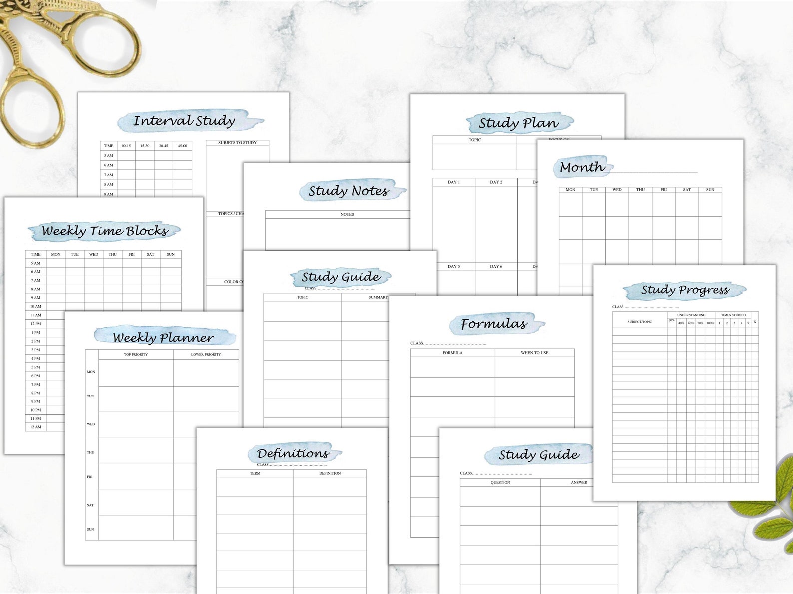 Student Planner Printable, Student Planner, Study Planner, Academic