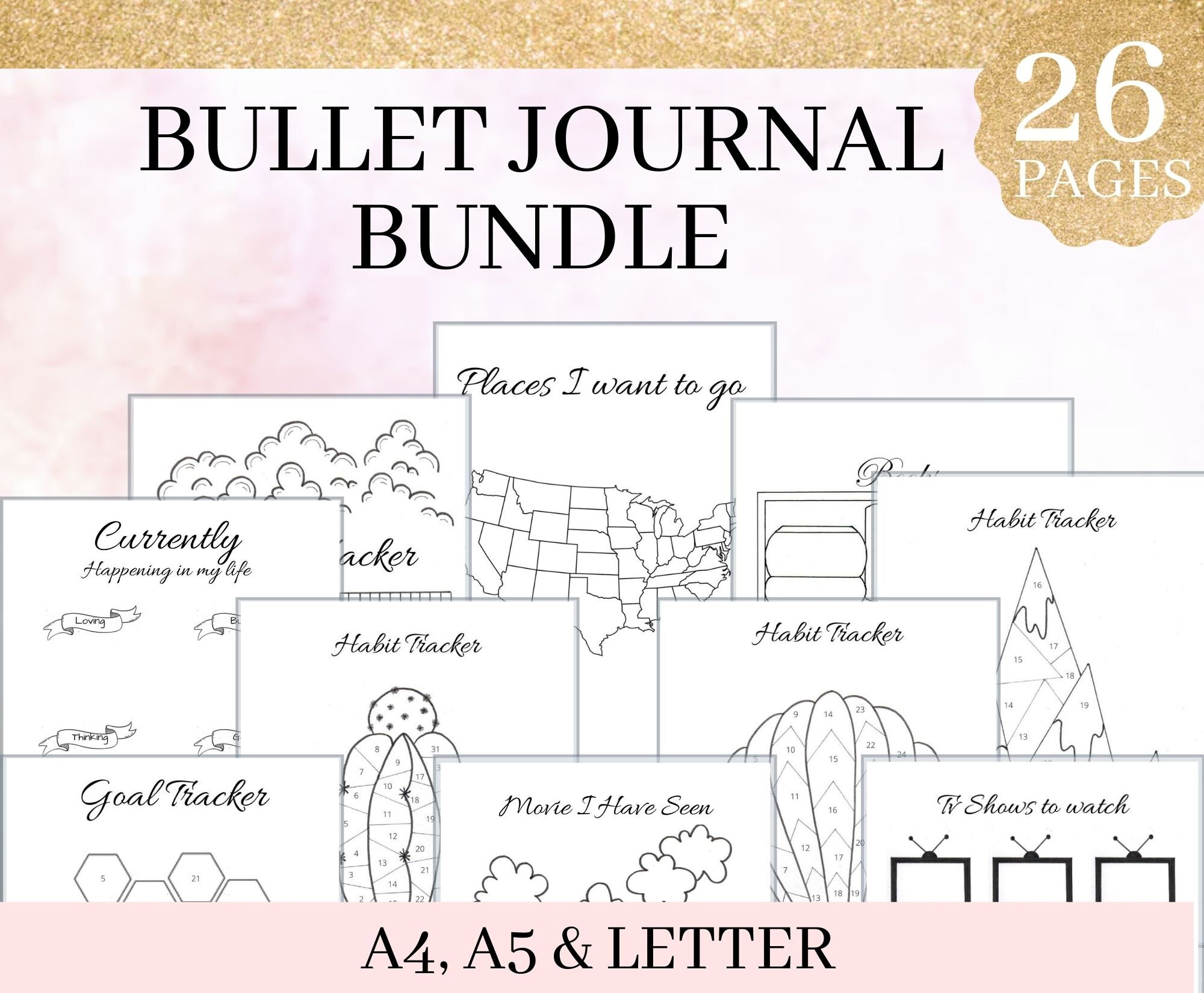 Bullet Journal PrintablesBullet Journal TemplatePrintable | Etsy