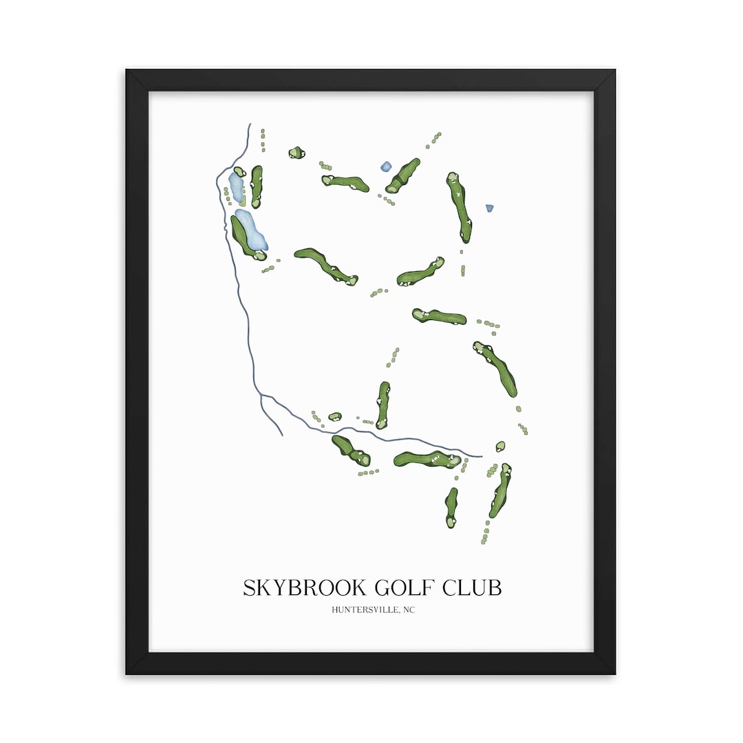 Skybrook Golf Club Golf Course Map Personalized Golf Art Golf Gift