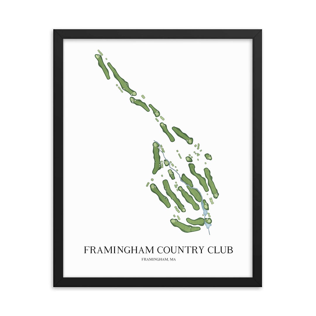 Framingham Country Club Golf Course Map Personalized Golf Art Golf