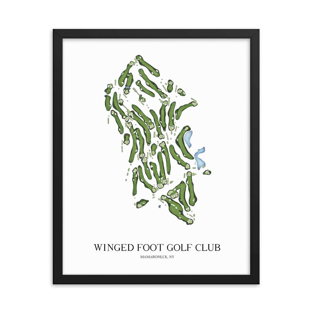 Winged Foot Course Map Winged Foot Golf Club | Golf Course Map, Personalized Golf Art, Golf ...