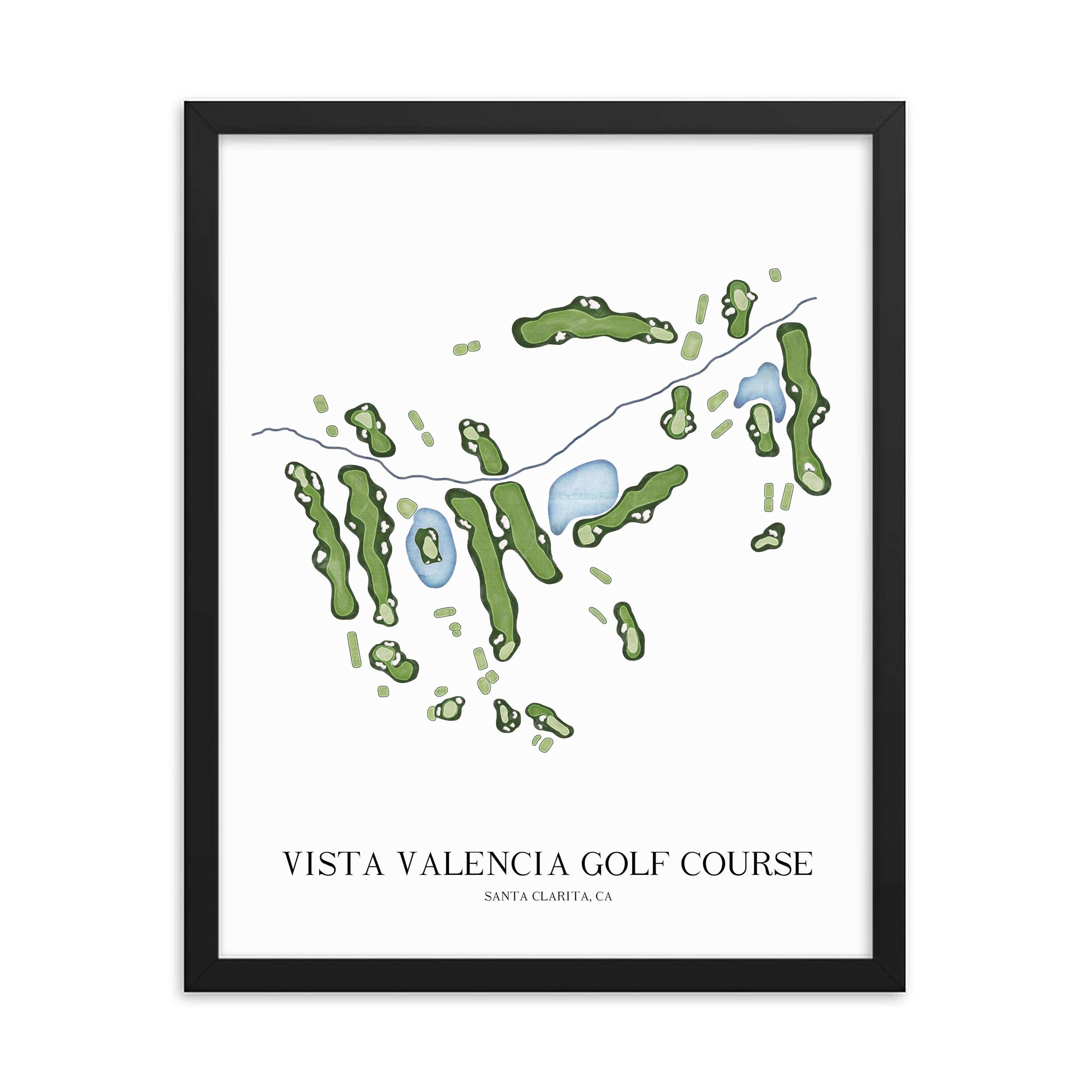 Vista Valencia Golf Course Map, Personalized Golf Art, Golf Gift