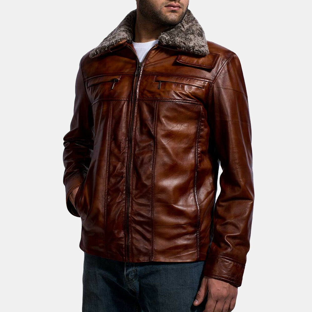 Men's Motorcycle Genuine Leather Jacket - Etsy