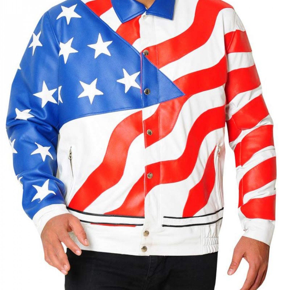 American Flag Vanilla Ice Leather Jacket Etsy