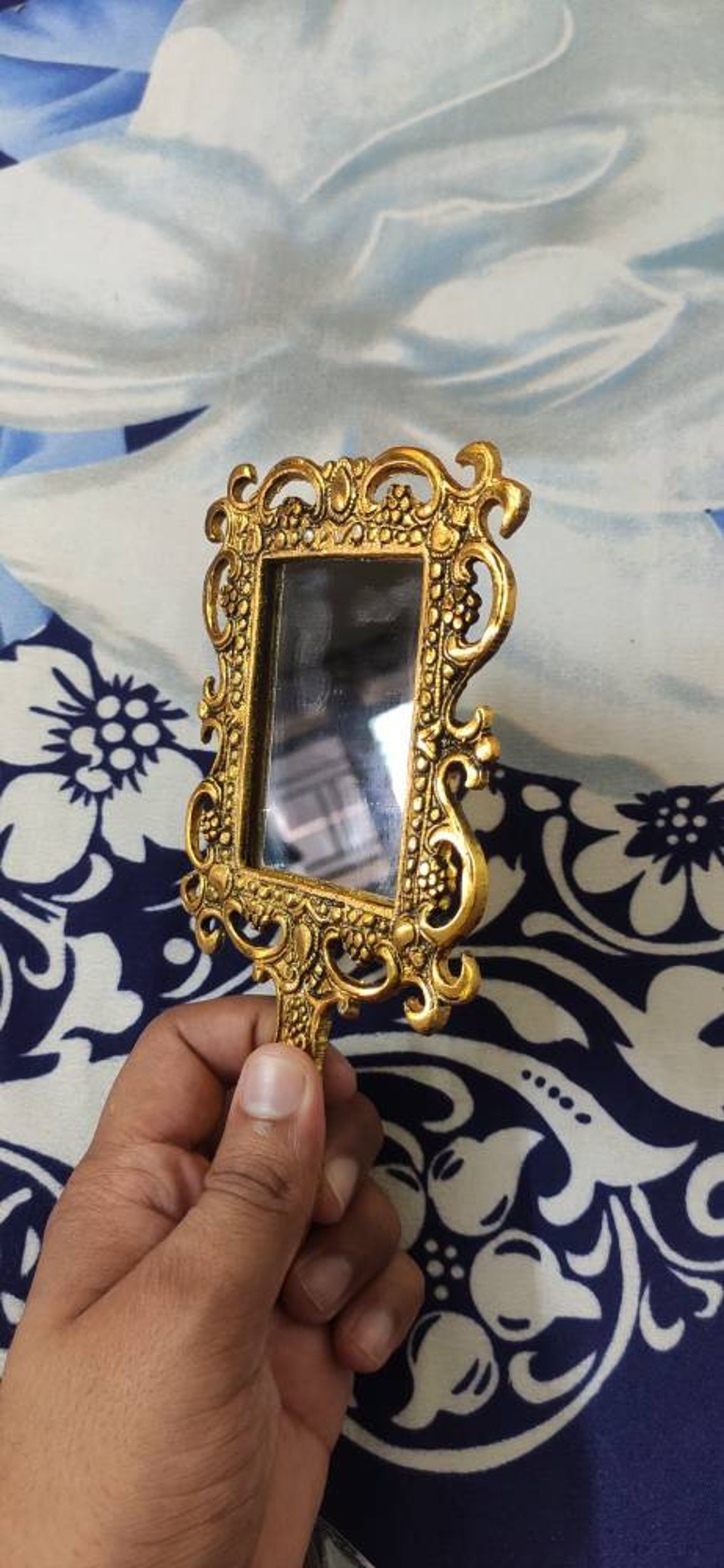 Sale Metal Handheld Mirror with Handle Vintage Compact for Etsy