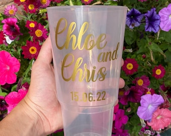 Personalised Party Cups, Hen Do Wedding Cups, Reusable Personalised Tumbler Cups