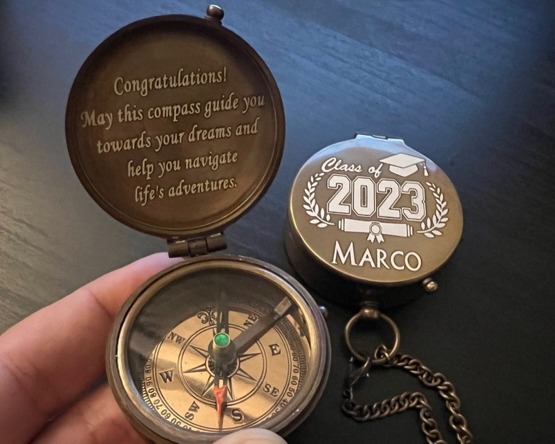 Personalized Working Antique Compass Gift for Son and Grandson, Custom ...