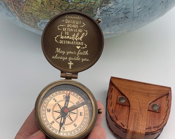 Baptism Compass, First Holy Communion Compass, Engraved Compass for Baptized, Christening Boy Gift, Gift for Grandson, Mormon Baptism Gifts