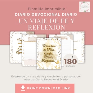 Daglig andaktsdagbok. Bön och reflektion. Daglig andaktsdagbok om tro och reflektion. Spanska bibelstudier. Andlig tillväxt.