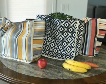 Cotton Canvas Tote Bag: Reusable Grocery Bag, Shopping Tote, US Made