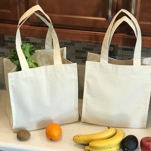 100% Natural Cotton Canvas Tote Bag (10oz), Reusable Grocery Bag, Heavy-Duty Bag, Farmer's Market Bag, Multi-Use and Eco-Friendly Bag