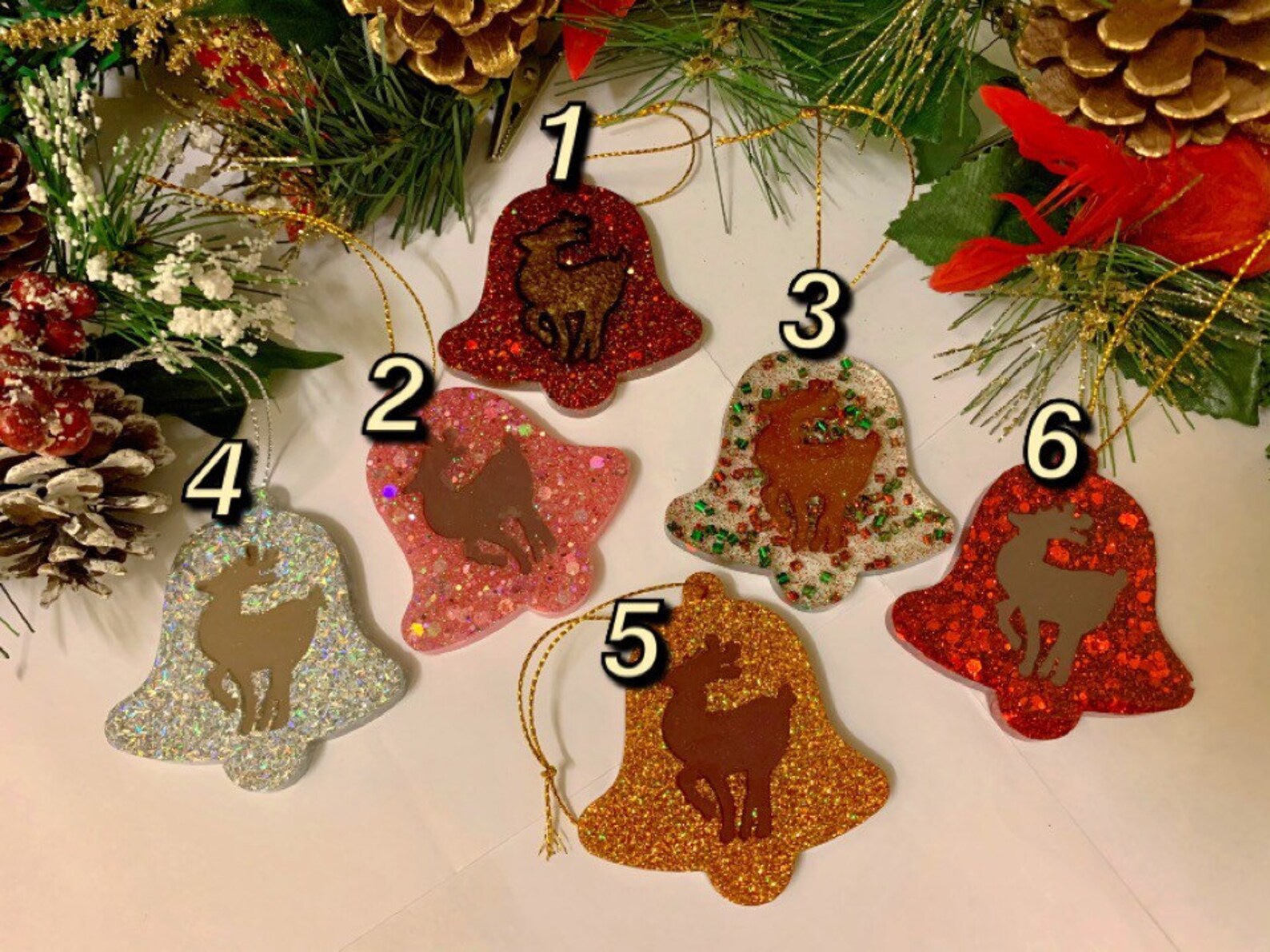 Bell Cutout Reindeer Ornament Etsy