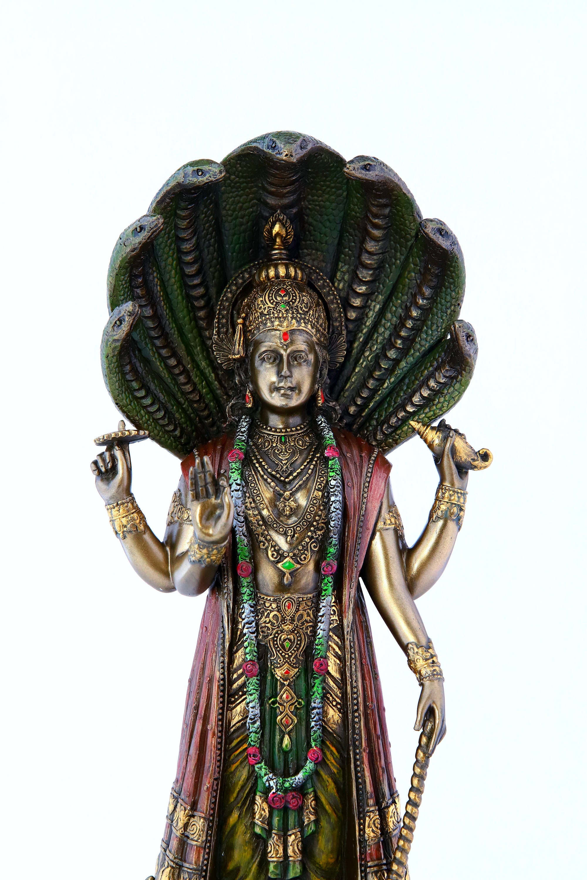 Vishnu Statue 32 CM Bronze Finish Lord Vishnu Idol Standing Etsy